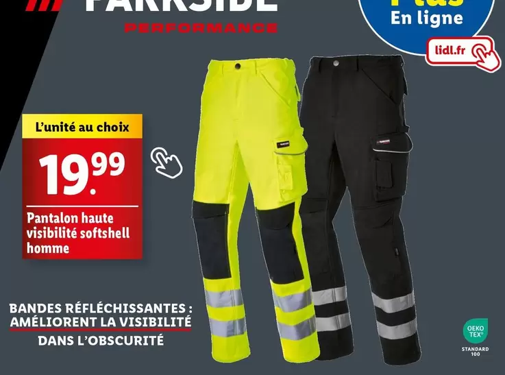 Parkside Pantalon Haute Visibilité Softshell Homme - Confort, sécurité et style pour les professionnels