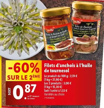 Filets D'anchois À L'huile De Tournesol