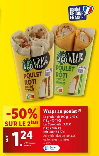 Select & Go  - Wraps Au Poulet