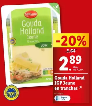 Milbona - Gouda Holland Igp Jeune En Tranches