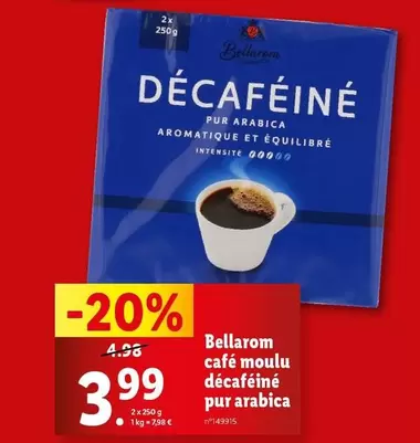 Bellarom Café Moulu Décaféné Pur Arabica