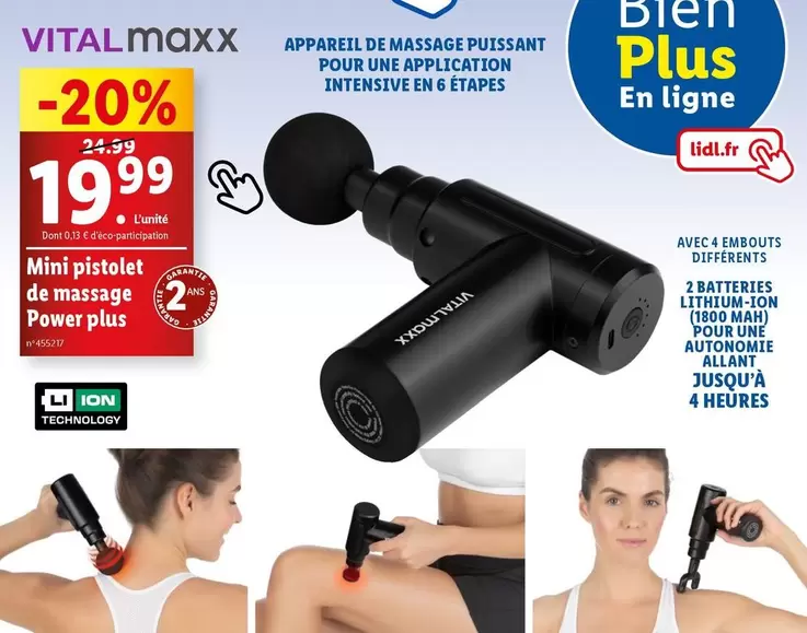 Vitalmaxx - Mini Pistolet De Massage Power Plus