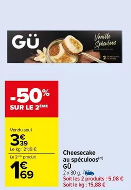 GÜ - Gu - Cheesecake Au Spéculoos offre à 3,39€ sur Carrefour Market