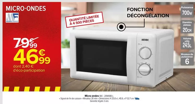 Signal - Micro-ondes offre à 46,99€ sur Carrefour Market