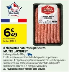 Maitre Jacques - 8 chipolatas natures superieures