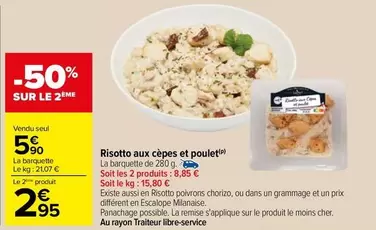 Risotto Aux Cèpes Et Poulet offre à 5,9€ sur Carrefour Market