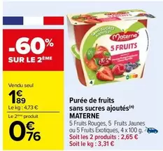 Materne - Purée De Fruits Sans Sucres Ajoutés