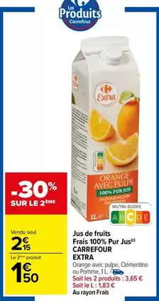 Carrefour - Jus De Fruits Frais 100% Pur Jus