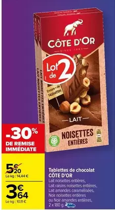 Côte d'or - Tablettes De Chocolat