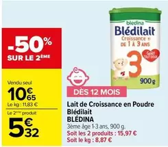 Blédina - Lait De Croissance En Poudre Blédilait