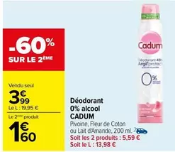 Cadum - Déodorant 0% Alcool