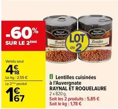 Raynal Et Roquelaure - Lentilles Cuisinées À L'auvergnate : Un délice auvergnat à savourer !