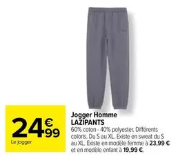 Lazipants - Jogger Homme offre à 24,99€ sur Carrefour Market