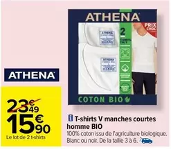 Athena - T-shirts V Manches Courtes Homme Bio