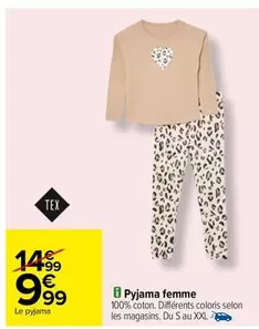 Tex - Pyjama femme offre à 9,99€ sur Carrefour Market