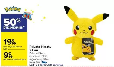 Carrefour - Pokemon - Peluche Pikachu 20 Cm