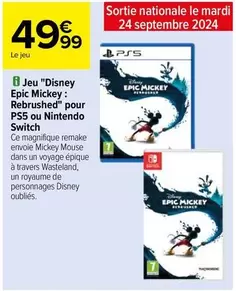 Disney - Jeu " Epic Mickey : Rebrushed" Pour Ps5 Ou Nintendo Switch offre à 49,99€ sur Carrefour Market