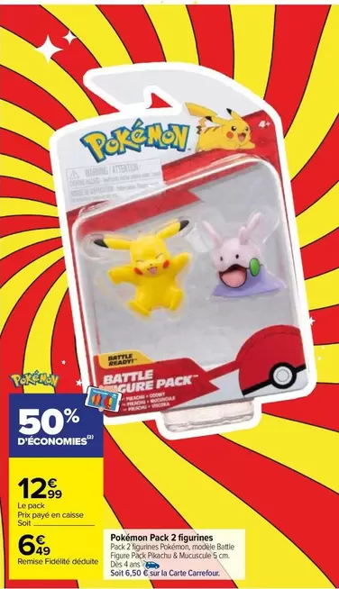 carrefour - pokemon -  pack 2 figurines