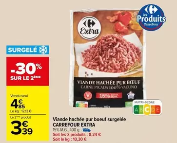 Carrefour - Viande Hachée Pur Boeuf Surgelée