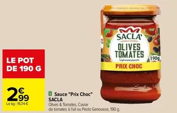 sacla - sauce "prix choc"