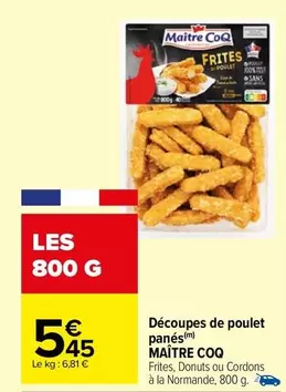 maître coq - découpes de poulet panés