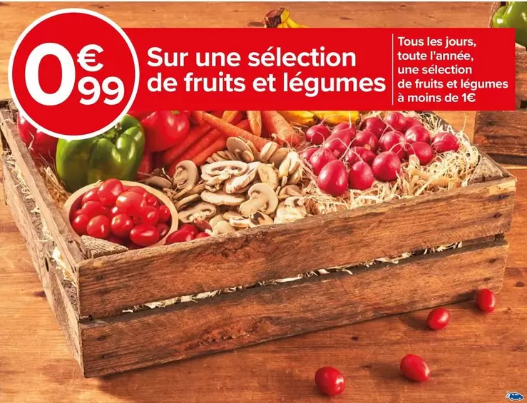 Promo sur une sélection de fruits et légumes de la marque TOUS