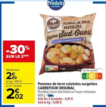 carrefour - pommes de terre cuisinées surgelées