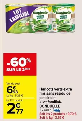 Bonduelle - Haricots Verts Extra Fins : Sans Résidu De Pesticides, Qualité Premium pour vos Recettes!