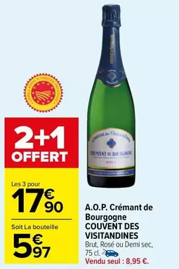 Brut Couvent Des Visitandines - A.O.P. Crémant De Bourgogne : Un Crémant raffiné pour vos moments festifs