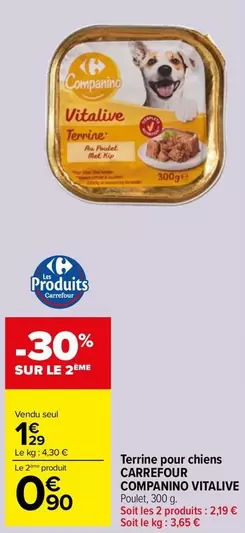 Carrefour - Terrine Pour Chiens Companino Vitalive