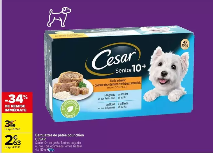 cesar - barquettes de pâtée pour chien