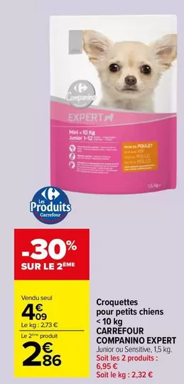 Carrefour Companino Expert : Croquettes pour Petits Chiens - Qualité supérieure pour le bien-être de votre compagnon