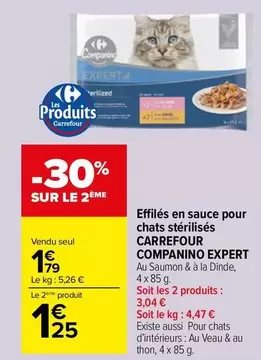 Carrefour - Effilés En Sauce Pour Chats Stérilisés : Nourriture adaptée et savoureuse pour les chats stérilisés