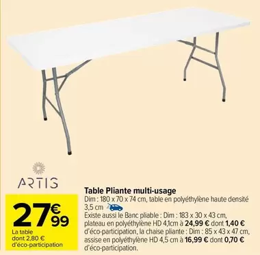 Dim - Artis - Table Pliante Multi-usage