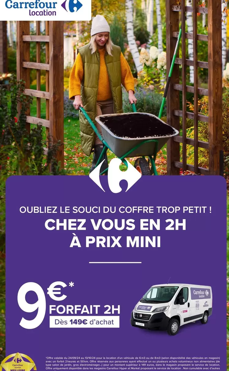 Carrefour - Livraison en 2h à prix mini : Finissez-en avec le souci des coffres trop petits !