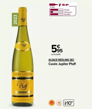 Alsace Riesling Sec Cuvée Jupiter Pfaff