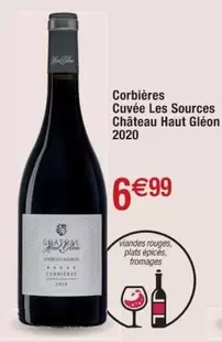 Corbières Cuvée Les Sources - Château Haut Gléon 2020 : Un vin d'exception aux arômes riches et sincères