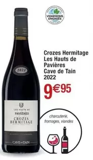 Cave de Tain - Crozes Hermitage Les Hauts De Pavières 2022 : Un vin d'exception à découvrir