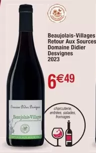 Domaine Didier Desvignes - Beaujolais-Villages : Retour Aux Sources