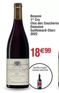 Domaine Guillemard-Clerc - Beaune 1er Cru Clos Des Coucheria : Un vin d'exception à découvrir