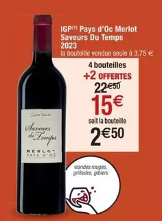 Pays D'oc Merlot Saveurs Du Temps