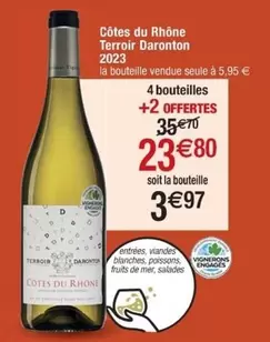 Côtes du Rhône Terroir Daronton 2020 - Vin Rouge Élevé avec Caractère et Authenticité