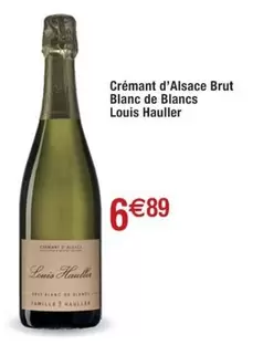 Brut Crémant d'Alsace Blanc de Blancs Louis Hauller - Un vin pétillant raffiné aux arômes délicats