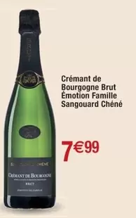 Brut Chêne Crémant de Bourgogne - Emotion Famille Sangouard : Un Crémant raffiné pour des moments de partage en famille.