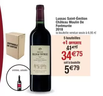 Lussac Saint-Emilion Château Moulin De Fontmurée 2018 - Un vin d'exception à découvrir