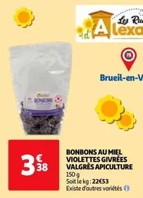 Alsatex - Bonbons Au Miel Violettes offre à 3,38€ sur Auchan Hypermarché