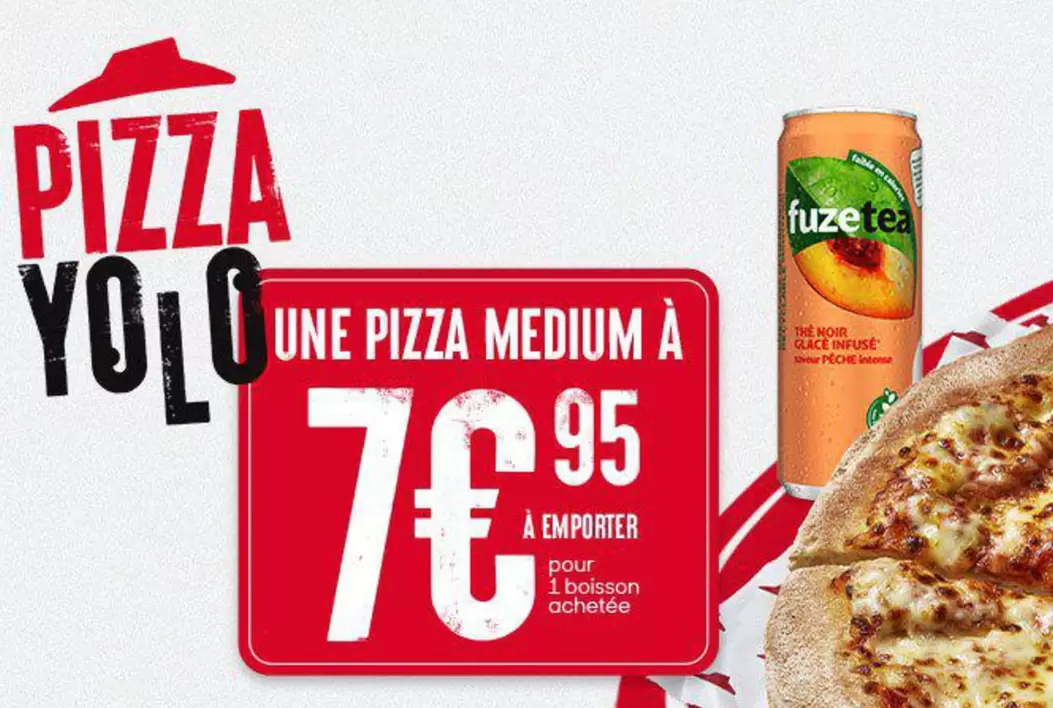 Une Pizza Medium offre à 7,95€ sur Pizza Hut