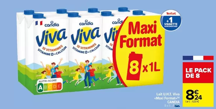 candia - lait u.h.t. viva