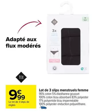 Tex - Lot De 3 Slips Menstruels Femme