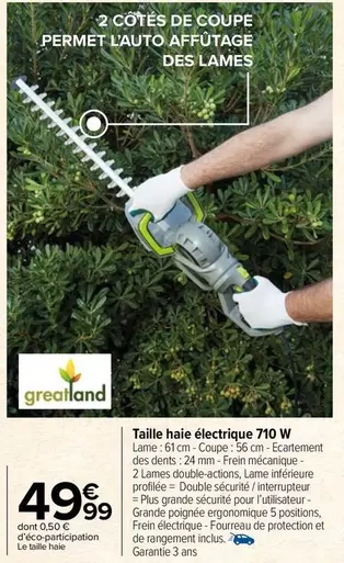 grealand - Taille Haie Électrique 710 W